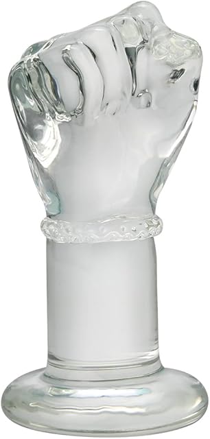 Glass Crystal Anal Plug Fist Hand Butt Plug, G-spot Anal Pleasure Trainer, Transparent Extra Large SM Anal Plugs Butt Plug Dildo Penis for Women Men Masturbation (L)