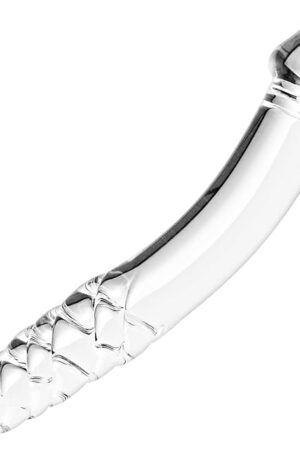 93 inch Glass Double Head Dildo, Crystal Realistic Dildo Pleasure Stick with Spiral Texture and Vivid Glans Anal Plug, Prostate Massager Sex Toy stimulates G spot for Men and Women Masturbation