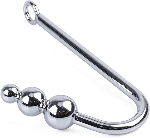 Anal Hook, Metal Fetish Bondage Hook with 3 Balls Steel Anal Rope Hook Bondage Sex Games Unisex Fetish Sex Toy for Couple Lovers