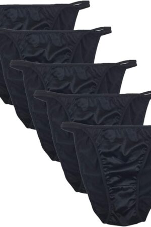 5 Pack Women's Sexy Satin String Bikini Panties Silky Briefs Underwear
