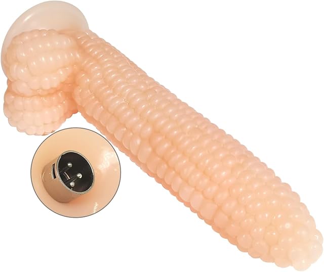 G-spot Bumps Dildo with 3XLR Connector for Sex Machine Thrusting Vegetable Penis Big Cock Adult Sex Toy for Vaginal & Anal Stimulation(Flesh)