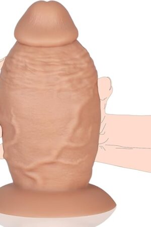 4'' Diameter Extra Wide Silicone Girth Dildo, 85 in Huge Thick Anal Dildo Gaint Anal Plug Sex Toy with Strong Suction Cup & Ball-Free Design, Massive Big Fat Dildos for Advanced Women Men Gay (Skin)