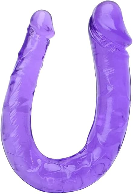 Dildo 2 in 1 Double Ended Realistic Dildo Two Sided Dildo Flexible Clear Dildos for Lesbian Anal Vaginal Play Double Sided Sex Toy for Women Men Couple