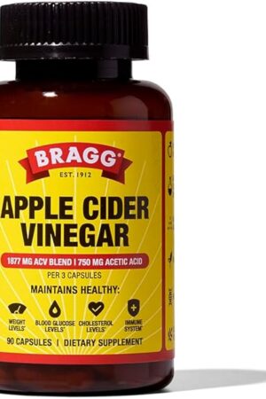 Bragg Apple Cider Vinegar Capsules with Vitamin D and Zinc - 90 Capsules - Supports The Immune System
