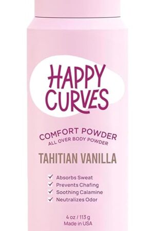 Comfort Powder: Talc Free Anti Chafe Body & Foot Dusting Powder Deodorant for Inner Thigh Chafing, Private Areas, and All Over Body for Women (4 Ounce (Pack of 1), Tahitian Vanilla)