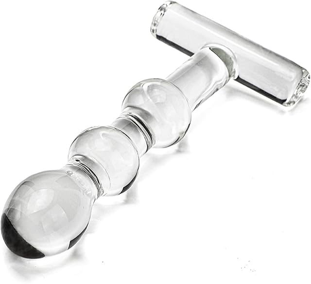 Glass Dildo Crystal G-point Stimulation Massage Stick Anal Sex Toy, Yellow Glass Anal Butt Plug