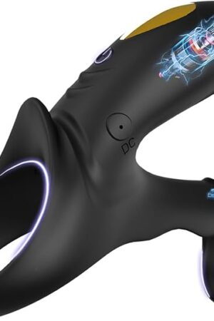 Vibrating Cock Ring, Peins Vibrator Couple Sex Toys - 2 in 1 Vibrating Penis Ring with 2 * 9 Vibration Modes, Waterproof Rechargeable G Spot Clitoral Stimulator