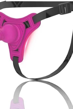 Women Wearable Straps Set for Double Strap-ons Realistic Classic Soft Silicone Dildo Toy for Couples Adjustable Waist Pants Strapless for All Women Couple (Pink)