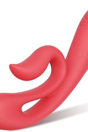 Clitoral Kissing G Spot Vibrator - Adult Toys for Double Stimulation with 9 Vibrations, Sex Toys with Dual Motors, Full Silicone Vibrating Dildo Massager for Women Couple
