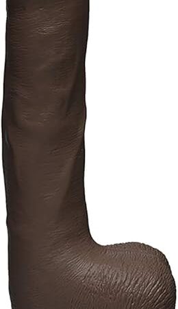 Doc Johnson The D - Uncut D - 9 Inch with Balls - FIRMSKYN - 8.75" Long and 1.75" Wide - Suction Cup Base - O-Ring Harness Compatible Dildo - for Adults Only, Chocolate