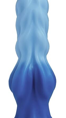 7 inch Fantasy Monster Dildo, Horse Dragon Wolf Dildo, Thick Knotted Dildos with Suction Cup, Thrusting Dildos for G Spot Vaginal Anal Stimulation, Blue Silicone Adult Sex Toys for Women Men Gay Les