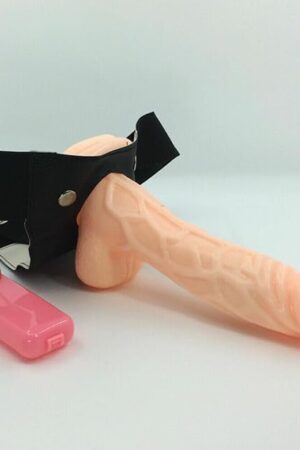 Honeypleasures Hollow Male Flesh Dildo Strap On Vibrating Penis Dildo Bondage BDSM G-Spot for Small Penis Men or ED Problems