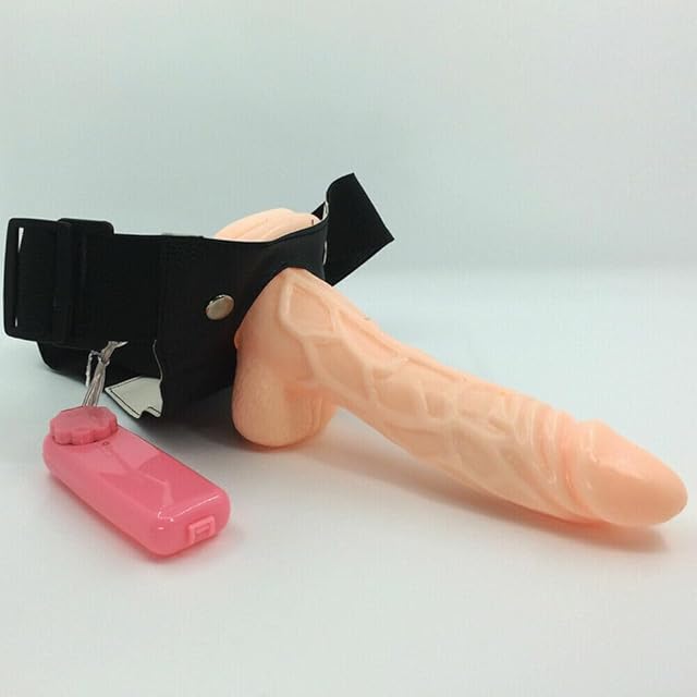 Honeypleasures Hollow Male Flesh Dildo Strap On Vibrating Penis Dildo Bondage BDSM G-Spot for Small Penis Men or ED Problems