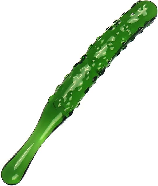 Glass Wand Anal Butt Plug - 708 Inch G-spot Glass Cucumber Butt Plug, Innovative Cucumber Anal Dildo, Vaginal Prostate Massager Sex Toy for Male Female Masturbation (A)
