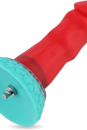 Hismith 8.36" Smooth Silicone Dildo with KlicLok System, 6.3" Insert-able Length Dong - Fireflow, M Size, Fantasy Series (Red & Blue)