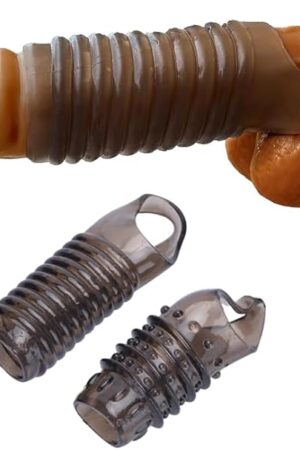 2pcs Reusable Cock Rings for Men, Penis Enlargement Silicone Sleeves Girth Male Erection Enhancement, Penis Ring Enlargement Sex Toys for Men (A)