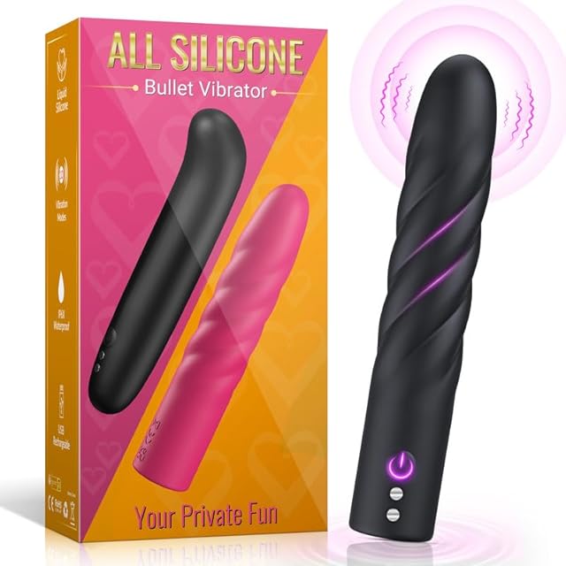 Vibrators Bullet Vibrator Sex Toys - Waved Vibe,All Silicone Rechargeable Mini Vibrator with 10 Powerful & Quiet Modes,Small Women Sex Toys for Nipple Clit Finger Vibradores,Adult Toys,Black