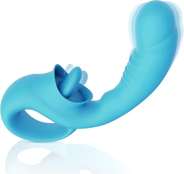 G Spot Vibrator Adult Toys for Women, Clitoral Licking Sex Toy Clitoral Stimulator with 10 Licking & Vibrating Modes, Realistic Stimulator Tools for Female Couples Games, Adult Sex Toys & Games ?Blue?