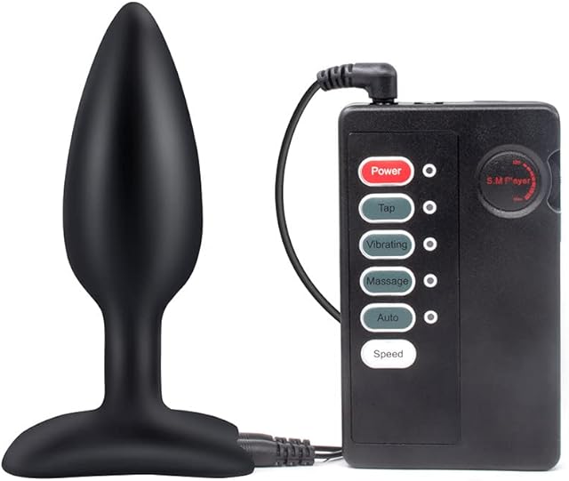 Anal Butt Plug Silicone Sex Toys Electric Shock Metal Thread Anal Butt Plug Electro Power Box Massager Toys for Beginners and Advanced Users