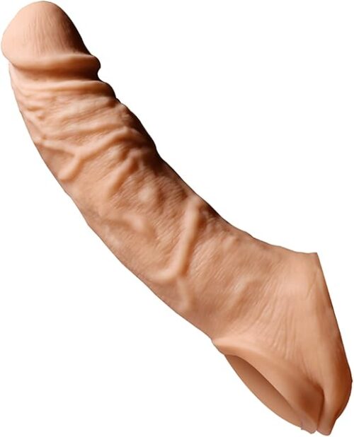 X-Large Penis Sleeve Enlarger, Cock Sleeve Extender Length Girth Extension Male Delay Ejaculation Sheath Adult Sex Toy for Men Women Couples