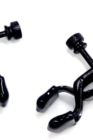 Black Open Wide Nipple Clamps - Adjustable BDSM Clamps for Larger Nipples - Rubber Tipped for Gentle Play - Loop Hole for Bondage Accessories - Enhance Foreplay