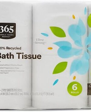 365 by Whole Foods Market, 100% Recycled Bath Tissue, Ultra-Strong, 260 Sheets per Roll, 6 Count