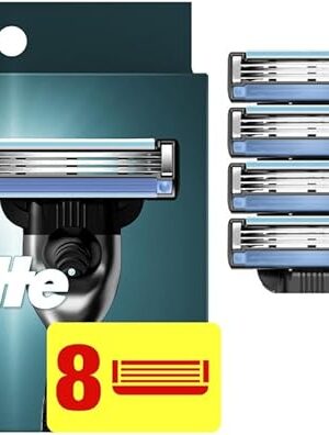 Gillette Mach3 Razor Refills for Men, 8 Razor Blade Refills