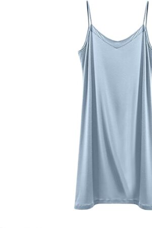 Women Modal Soft Nightgowns Sleeveless Nightshirts V Neck Sleep Shirts Sexy Chemise Nightdress Tank Top Night Gown