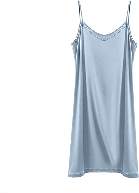 Women Modal Soft Nightgowns Sleeveless Nightshirts V Neck Sleep Shirts Sexy Chemise Nightdress Tank Top Night Gown