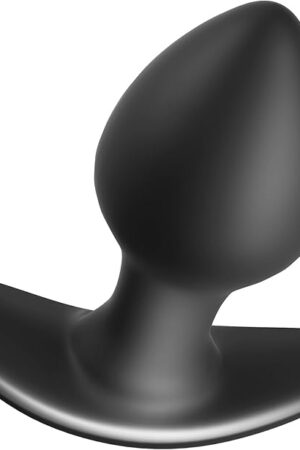 Anal Plug for Comfortable Long-Term Wear Butt Plug with Safe Curved Base & Slender Stem Black Silicone Prostate Massager Dilator Sex Toy for Women Men Masturbation (S)