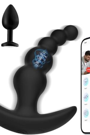 3 Pcs Vibrating Anal Beads, Rechargeable Butt Plug Prostate Massager, APP Control 10 Speed Vibration, Anal Toy Anal Sex Toys for Men Women Couples