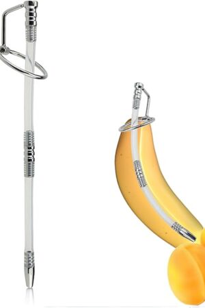 Flexible Hollow Urethral Dilator, 787 inch Urethral Sounding Penis Plug with Cock Rings Sex Toy for Men