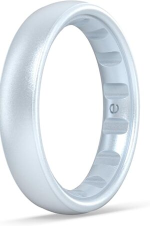 Enso Rings Elements Luxe Classic Thin Silicone Ring - Comfortable and Flexible Design - 4.3mm Wide, 1.75mm Thick - Diamond - Size 7
