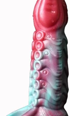 827" Octopus Men Penis Sleeve Animal Penis Extender Sleeve, Silicone Penis Enlarger Sleeve with Penis Ring, Realistic Hollow Dildo Sleeve Male Adult Sex Toys (Color B)