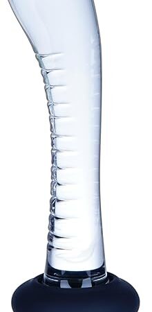 75" Small Glass Realistic Dildo,Cute Anal Butt Plug Adult Sex Toy with Silicone Suction Cup Base,Clitoris G-Spot Prostate Massage Dildo for Beginner and Couples Pleasure
