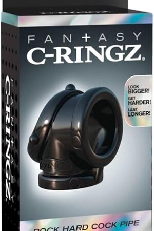 Fantasy C-Ringz Rock Hard Cock Pipe Dildo, Black, 1 Pound