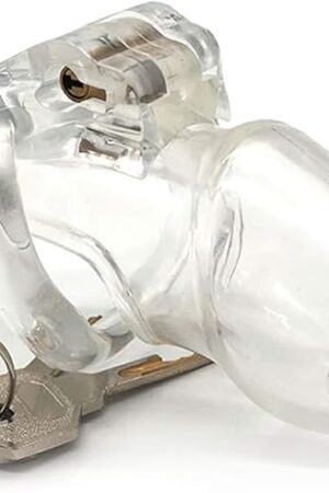 FYJENNICC HT-V3 Chastity Cage | Lightweight Cock Cage | Resin Chastity Devices | Male Chastity Cage | Adult Sex Toy for Men | MagicLockers | 4 Sizes Rings Included | Transparent (Small)