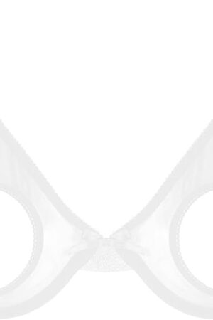 Womens Sexy Lingerie Sheer Mesh Hollow Out Balconette Open Nipples Wireless Unlined Bra Tops