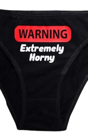 Warning Extremely Horny Sexy Hipster Bikini Women's Funny Underwear Panties Briefs Lingerie