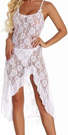 Women Lingerie Plus Size Lingerie Sexy Lingerie Sexy mesh lace Rose Sling Dress Pajamas