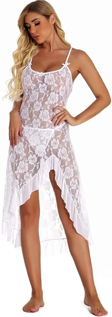 Women Lingerie Plus Size Lingerie Sexy Lingerie Sexy mesh lace Rose Sling Dress Pajamas