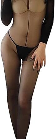 Women Sexy Full Body Stockings Sexy Matte Lingerie Bodysuit Nylon Long Sleeve Bodystocking