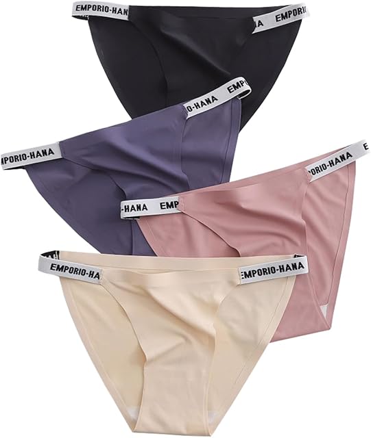Women Underwear String Bikini Lace Panties Sexy Briefs Ice Silk Stretch Underwears Low Rise Bikini Pant 4 Pack