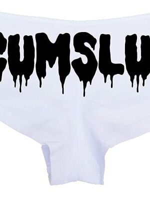 Daddy's CUMSLUT White Boy Short Panties - Flirty Cum Slut Boyshort Underwear - bdsm ccgl dlg ddlg