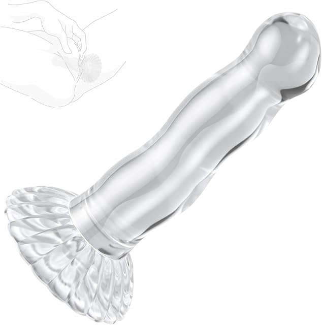Cute Dildo Clear 67" Beginner Dildo with Strong Suction Cup Hand Free Play Flexible Soft Dong, Vaginal and Anal Stimulation Adult Sex G-spot Dildos Toys for Adult- Transparent