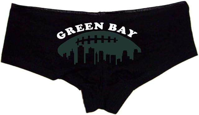 Green Bay Panties for Women Cheeky Cotton Booty Shorts, Flirty Low-Rise Lingerie for Sports Fans