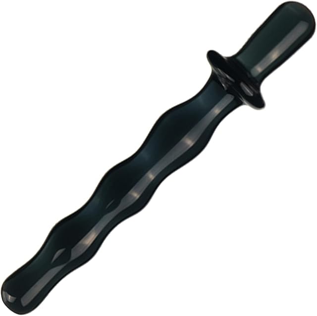 Crystal Glass Pleasure Wand Dildo Penis,Double Ended Dildo Crystal Penis G-spot Stimulator Women Masturbator Butt Plug Anal Sex Toy Glass Double Ended Dildo for Men Women(Style 1)