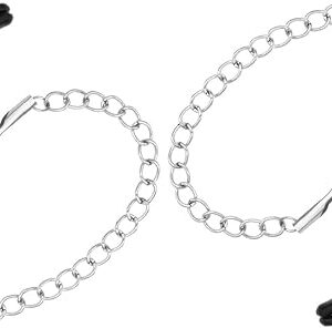 2PCS Nipple Clips Nipple Clamps Nipple Chains Adjustable Pressure Body Rings Body Chains Necklace Stainless Steel Adjustable Non Piercing Chain for Women Faux Jewelry Clip Great Gift