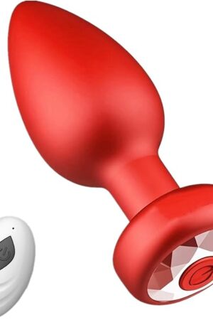 Anal Plug Adult Sex Toy, Wireless Remote Control 10 Frequency Vibration,Small Butt Plug for Female Male Prostate Massage Vibrating Anal Sex Toys and Games for Men Women - Red