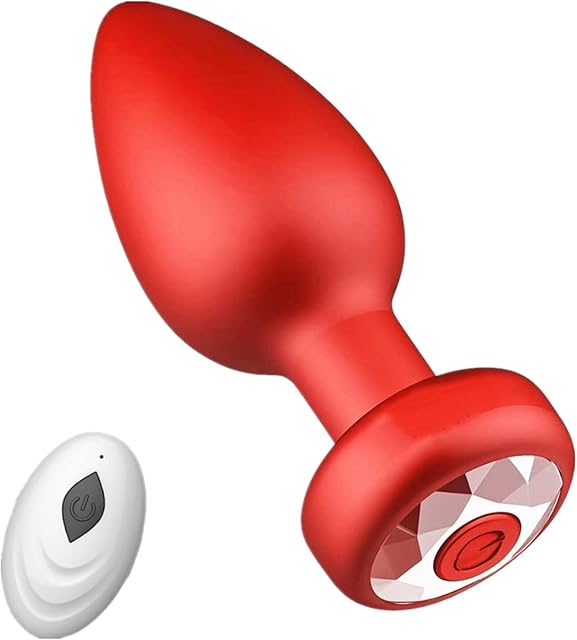 Anal Plug Adult Sex Toy, Wireless Remote Control 10 Frequency Vibration,Small Butt Plug for Female Male Prostate Massage Vibrating Anal Sex Toys and Games for Men Women - Red